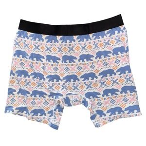 MeUndies Mens Medium‎ Blue Polar Bear Modal Boxer Briefs NWOT